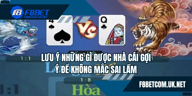 Lưu ý những gì được nhà cái gợi ý để không mắc sai lầm